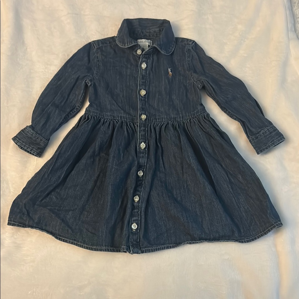 Ralph Lauren Blue Denim Kids Casual Dress